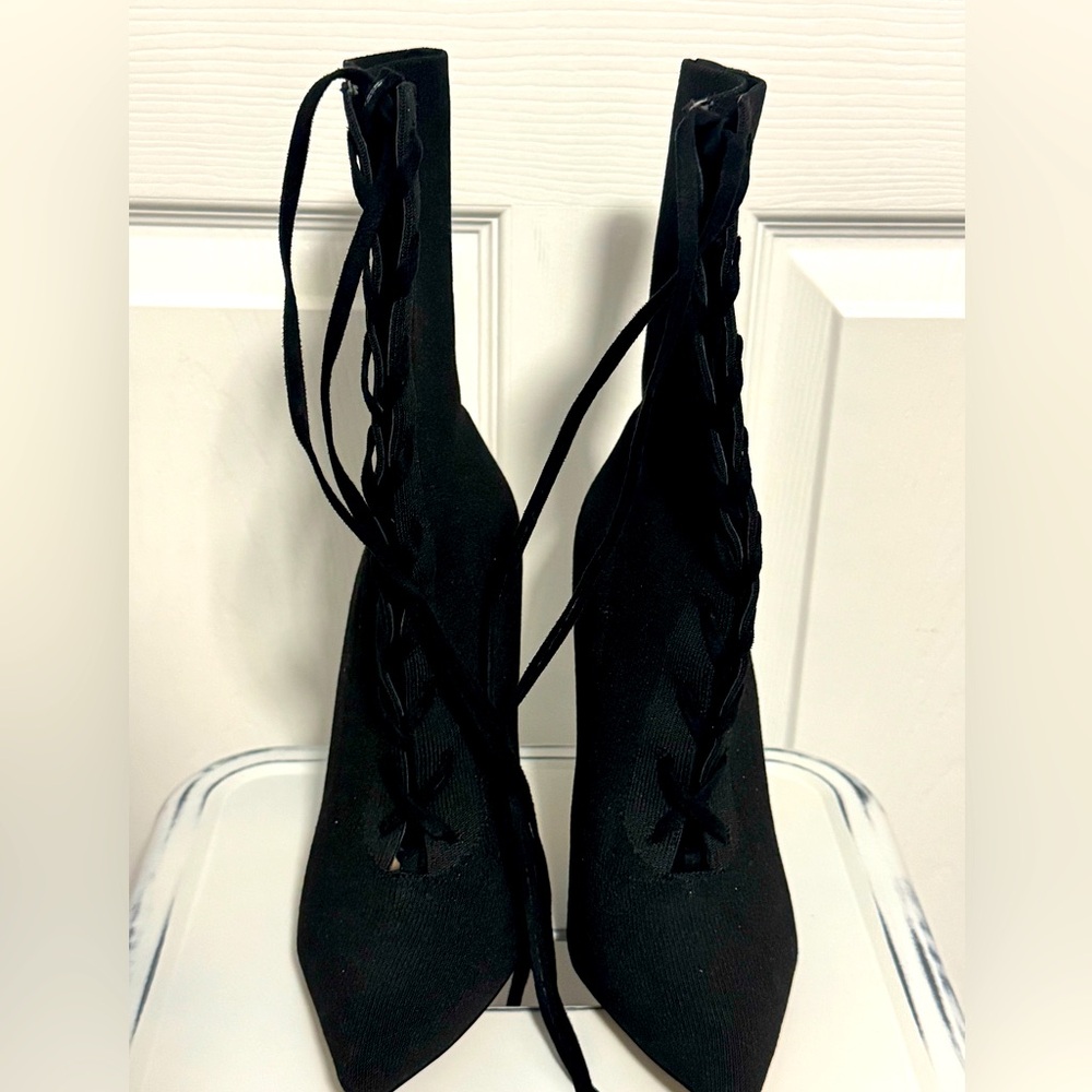 Black Aldo Miassa Lace Up Knit Boots